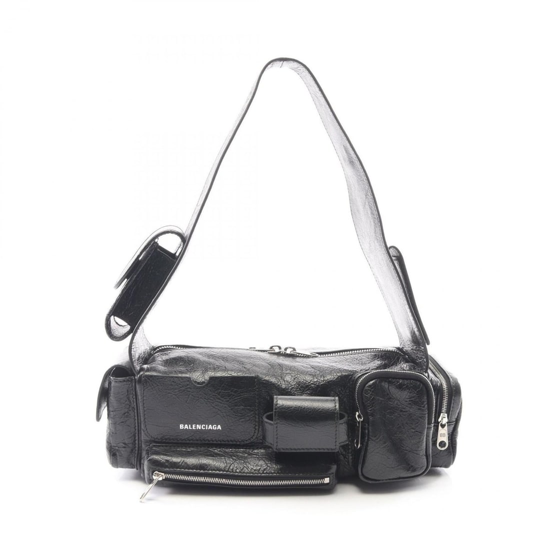 Balenciaga Super Busy Shoulder Bag/Handbag, Leather, Women's, Black, 762516: --- Catalog ---Category: SizeSize (HxWxD): 9cm x 31cm x 10.5cm / 3.54'' x 12.2'' x 4.13''Category: DesignType: Handbag, Shoulder bagColor: BlackGender: WomenMaterial: Leather Category: GeneralMPN: 762