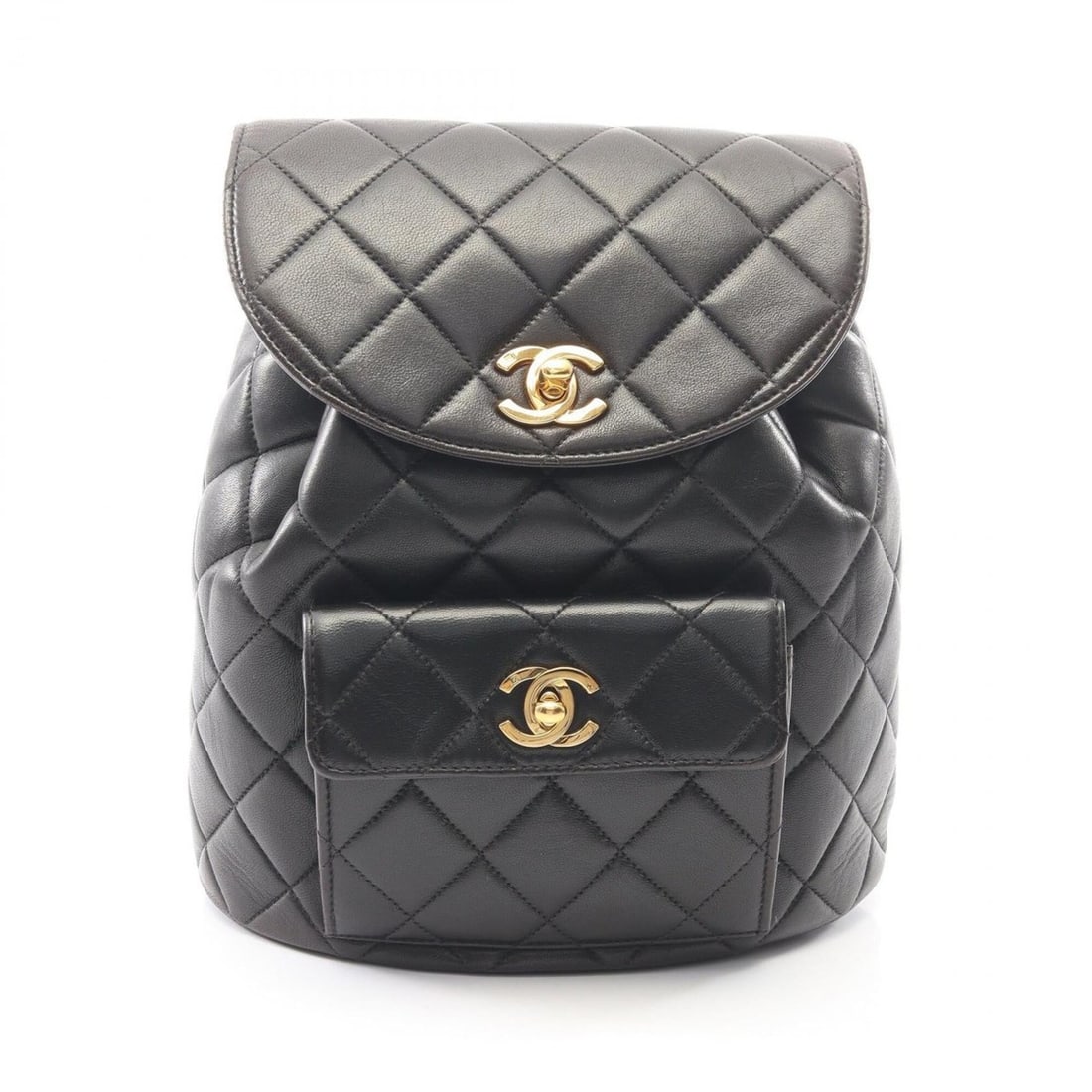 Chanel Matelassé Backpack/Handbag, Lambskin Leather, Women's, Black (A04194): --- Catalog ---Category: SizeSize (HxWxD): 25cm x 21cm x 10cm / 9.84'' x 8.26'' x 3.93''Category: DesignType: Backpack, HandbagColor: BlackGender: WomenMaterial: Leather Hardware Color: GoldLeather/Fu