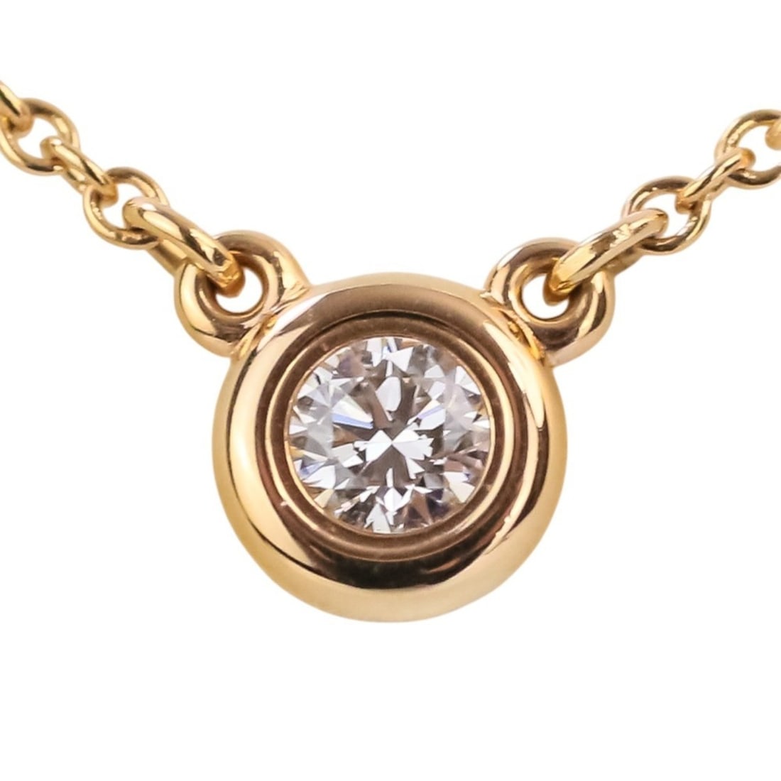 Tiffany & Co. AU750 18K 1P Diamond By the Yard Necklace, Gold, Women's: --- Catalog ---Category: SizePendant Size: 5mm x 5mm / 0.19'' x 0.19''Neck Circumference: 41.5 cm / 16.33''Category: DesignColor: GoldStone: DiamondGender: WomenMaterial: Gold (18K)Necklace Type: Neck