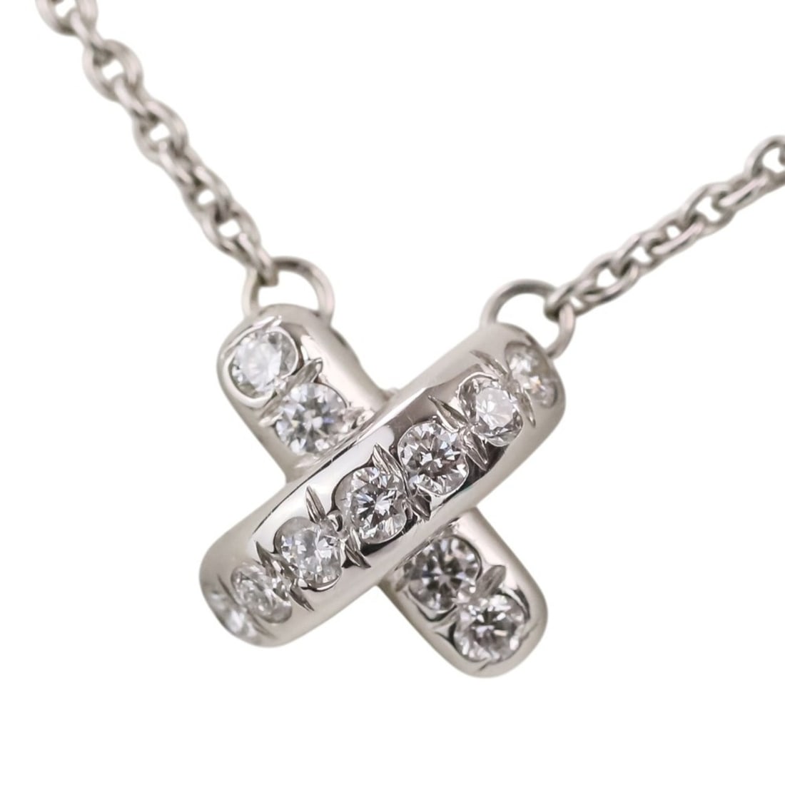 Tiffany & Co. Cross Stitch Diamond Necklace Pendant PT950 Platinum Women's: --- Catalog ---Category: SizePendant Size: 8mm x 8mm / 0.31'' x 0.31''Neck Circumference: 41.5 cm / 16.33''Category: DesignColor: PlatinumStone: DiamondGender: WomenMaterial: Platinum 950Pendant Type: