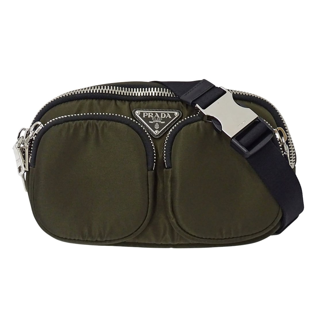 Prada handbag for women and men, brand name, body bag, waist nylon, khaki, 1BL026: --- Catalog ---Category: SizeSize (HxWxD): 15cm x 25cm x 8.5cm / 5.9'' x 9.84'' x 3.34''Category: DesignType: Handbag, Sling bagColor: KhakiGender: Men,WomenMaterial: Nylon Category: GeneralMPN: 1BL02