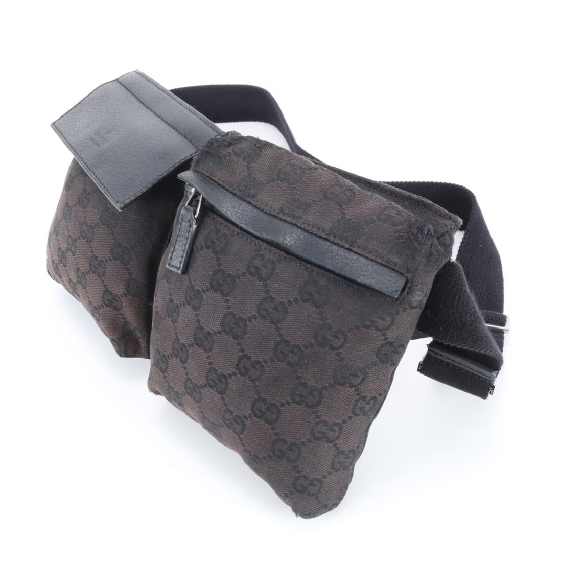 Gucci GG Canvas 28566 Leather 2-Way Body Bag, Crossbody Waist Pouch, Shoulder Tote Bag - Men's: --- Catalog ---Category: SizeSize (HxWxD): 17cm x 28cm x 1cm / 6.69'' x 11.02'' x 0.39''Strap Length: 83cm / 32.67''Category: DesignType: Fanny pack, Sling bagColor: BlackGender: MenMaterial: GG canva