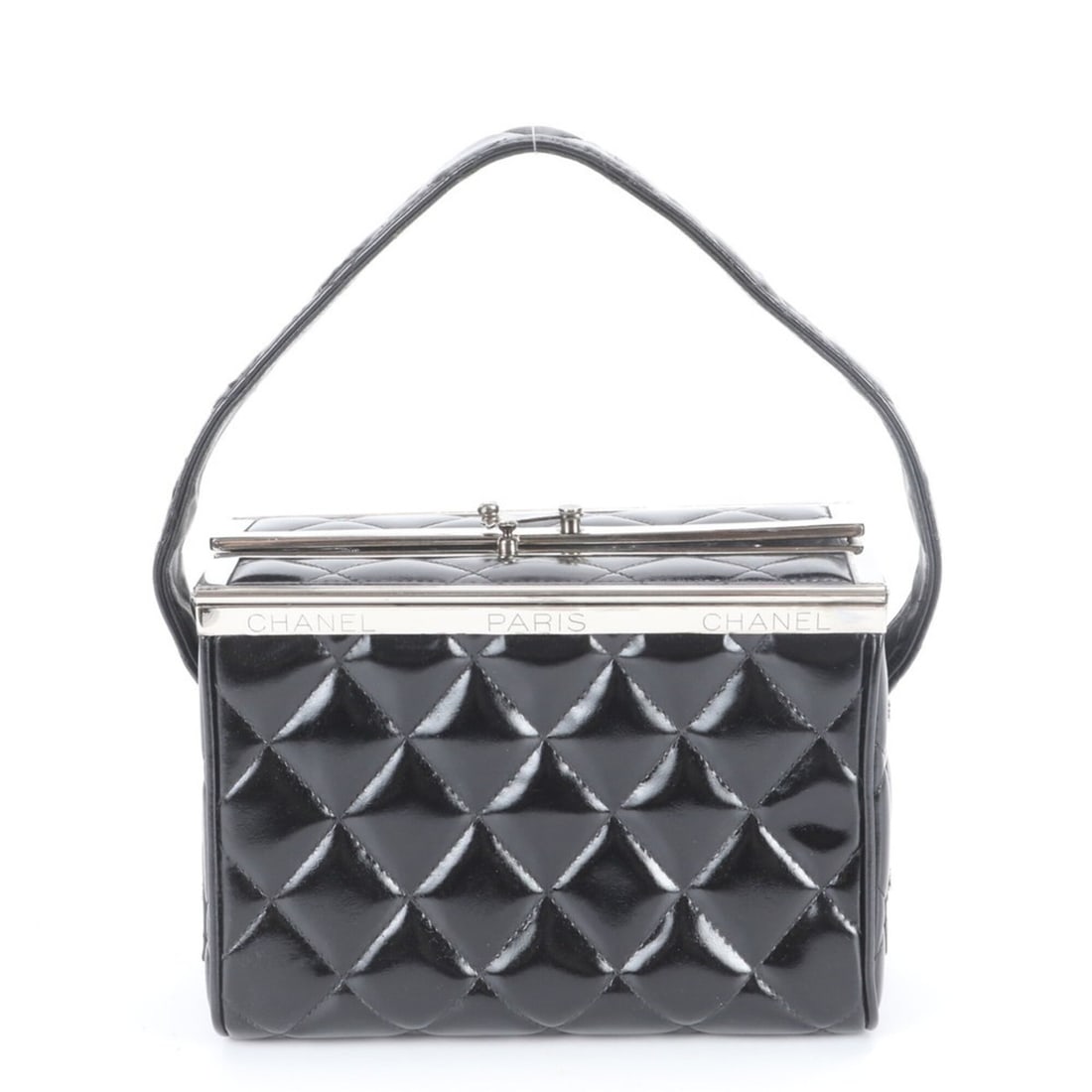 Chanel Matelassé Vanity Leather Handbag, Black, with serial seal, for women.: --- Catalog ---Category: SizeSize (HxWxD): 13cm x 19cm x 10cm / 5.11'' x 7.48'' x 3.93''Handle Length: 42cm / 16.53''Category: DesignType: HandbagColor: BlackGender: WomenMaterial: Leather Category: G