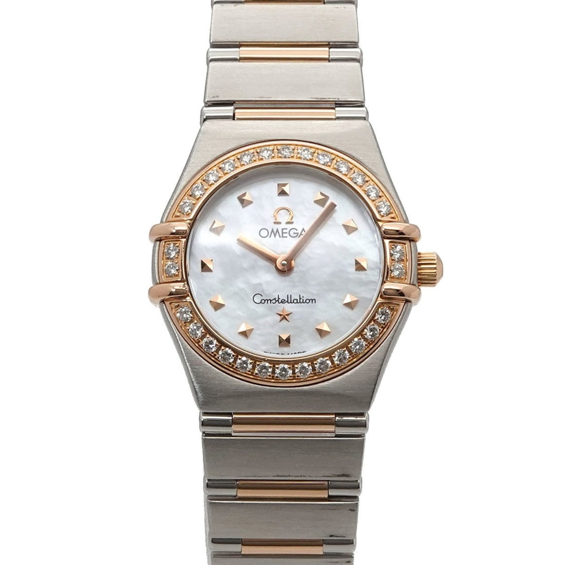 Omega Constellation Mini My Choice Two-Tone 1365 71 Women's Watch Diamond Bezel White Shell Yellow: --- Catalog ---Category: SizeWrist Size: 14.5cm / 5.7''Case Diameter: 23mm / 0.91''Category: DesignType: WristwatchGender: WomenColor (Dial): White shellMaterial (Band): Stainless steel, Yellow goldMa