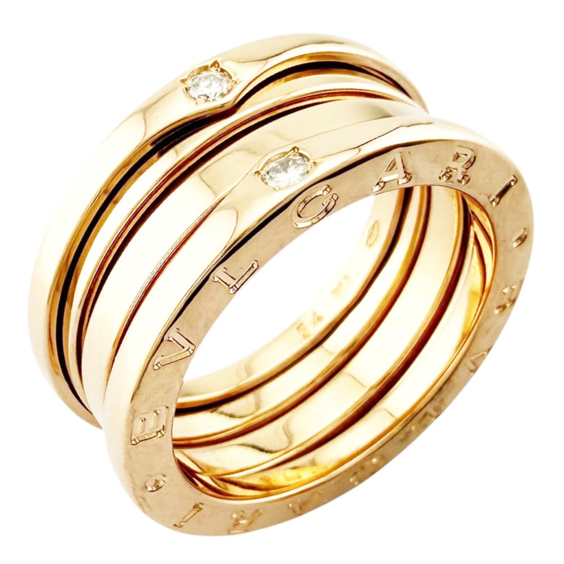 Bulgari B.zero1 3-band ring, 1, 18K pink gold, diamond, women's BVLGARI: --- Catalog ---Category: SizeWidth: 8.5mm / 0.33''Weight: 9.5g / 0.33oz.JP Size: 13.5US Size: 6.5Category: DesignType: Band ringStone: DiamondGender: WomenHandmade: YesMaterial: Pink gold (18K)Categor