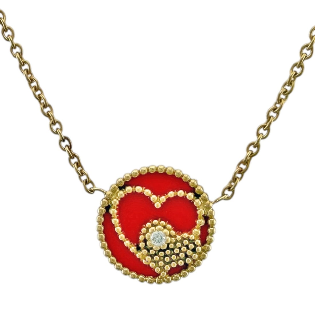 Christian Dior Dior Rose Devan Coeur Necklace, 18K Yellow Gold, Diamond, Ceramic, Women's.: --- Catalog ---Category: SizeWidth: 1mm / 0.04''Weight: 4.4g / 0.15oz.Pendant Size: 10mm x 10mm / 0.39'' x 0.39''Neck Circumference: 42 cm / 16.53''Category: DesignStone: DiamondGender: WomenHandmade: