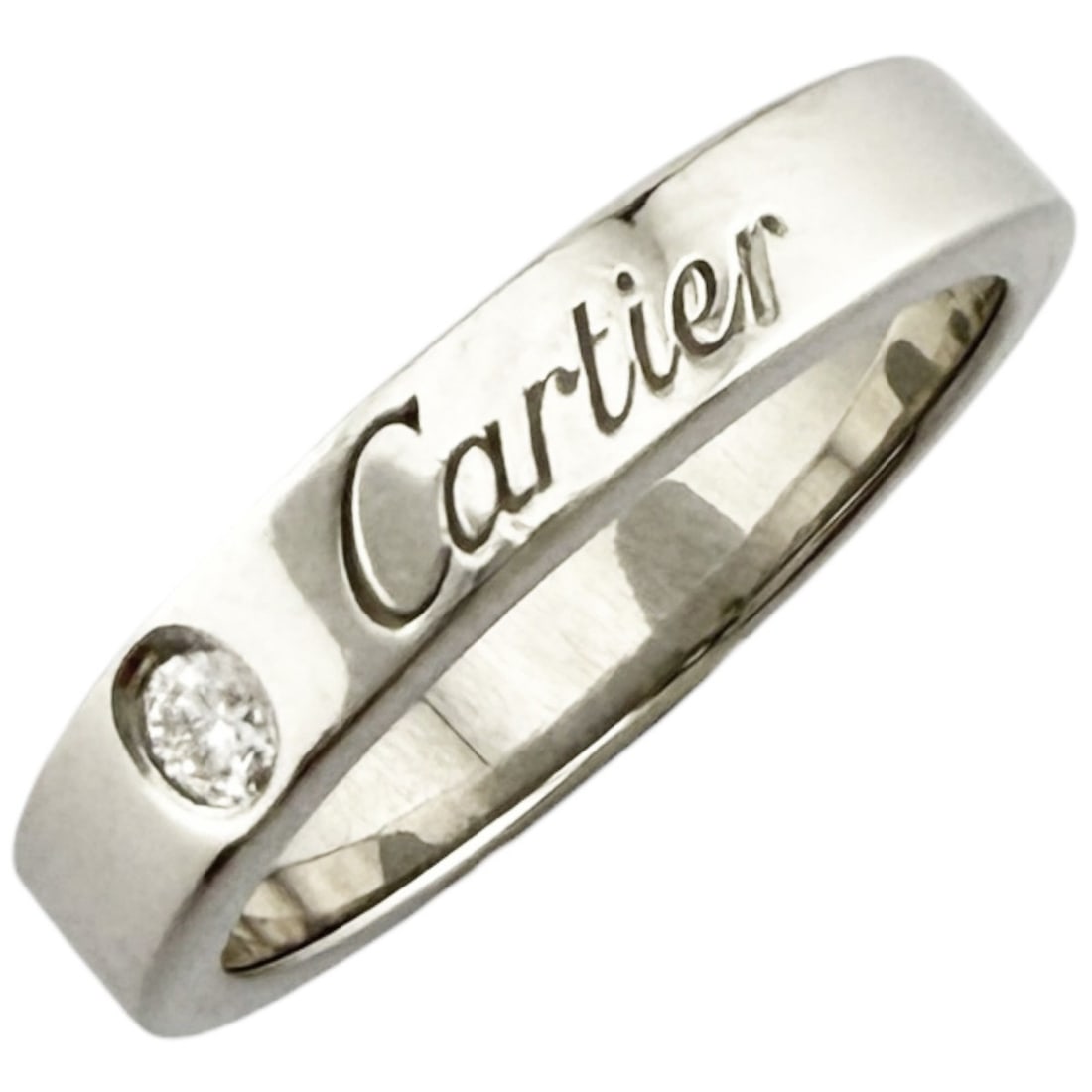 Cartier C de Wedding Ring, Platinum 950 with Diamonds, for Women.: --- Catalog ---Category: SizeWidth: 3mm / 0.12''Weight: 4.5g / 0.15oz.JP Size: 4US Size: 3Category: DesignType: Band ringStone: DiamondGender: WomenHandmade: YesMaterial: Platinum 950Category: General