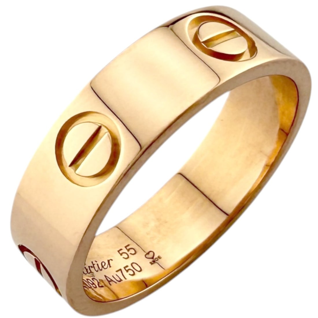 Cartier Love Ring, 1, 18K Pink Gold, Women's CARTIER: --- Catalog ---Category: SizeWidth: 5.5mm / 0.22''Weight: 5.7g / 0.2oz.JP Size: 15US Size: 7.5Category: DesignType: Band ringColor: Pink goldGender: WomenHandmade: YesMaterial: Pink gold (18K)Category