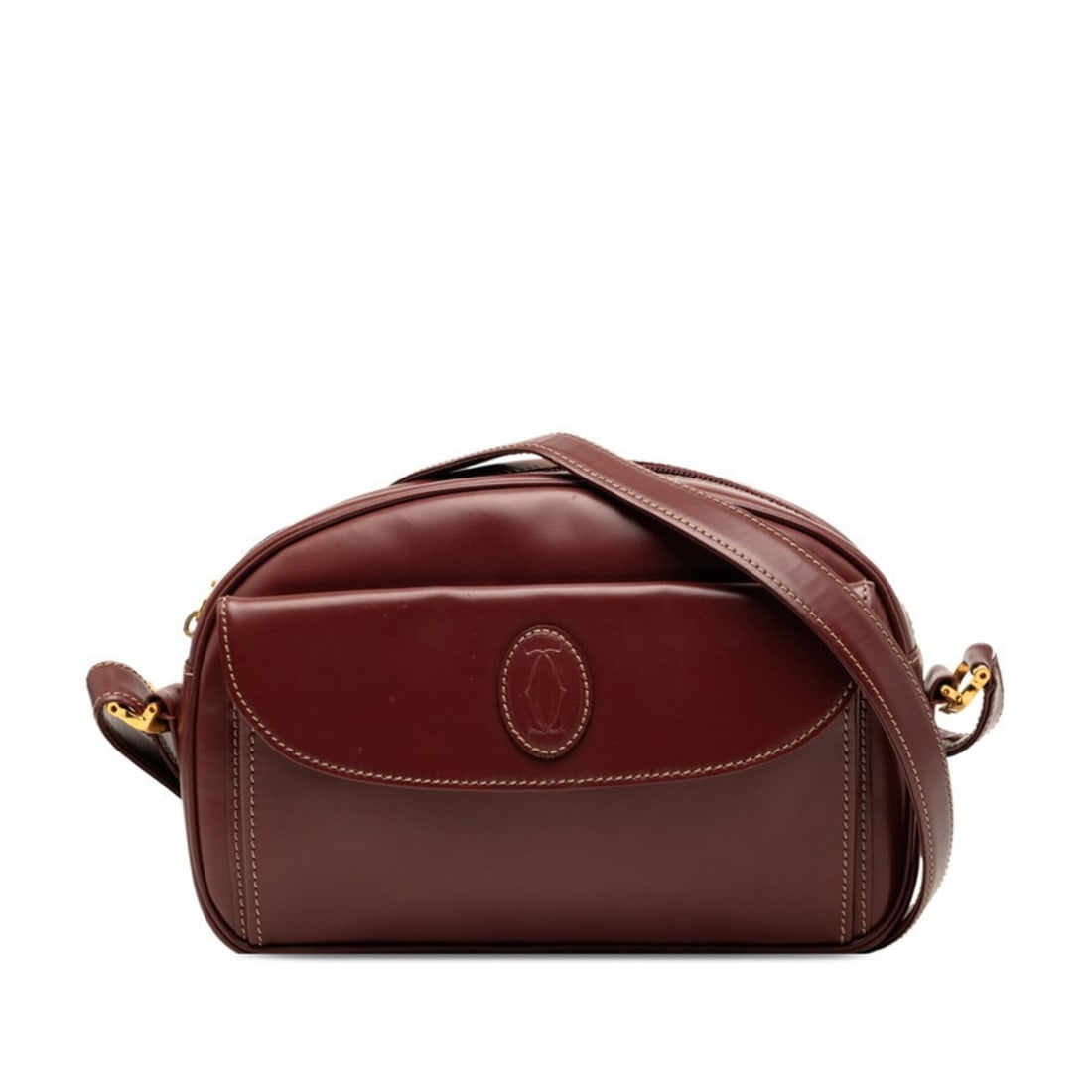 Cartier Must Line Crossbody Shoulder Bag, Bordeaux/Wine Red Leather, Women's.: --- Catalog ---Category: SizeSize (HxWxD): 15cm x 22cm x 4.5cm / 5.9'' x 8.66'' x 1.77''Category: DesignType: Shoulder bagColor: Bordeaux, Wine redGender: WomenMaterial: Leather Category: GeneralBrand