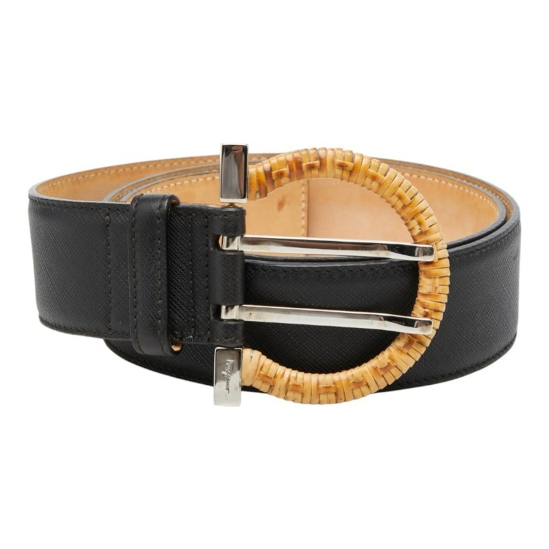 Salvatore Ferragamo Gancini Belt, Size: L-85, Black Leather, Rattan, Men's.: --- Catalog ---Category: SizeLength: 83.5cm - 88.5cm / 32.87'' - 34.84''Category: DesignType: Standard beltColor: BlackGender: MenMaterial (Strap): Leather Category: GeneralBrand: Salvatore Ferragamo-
