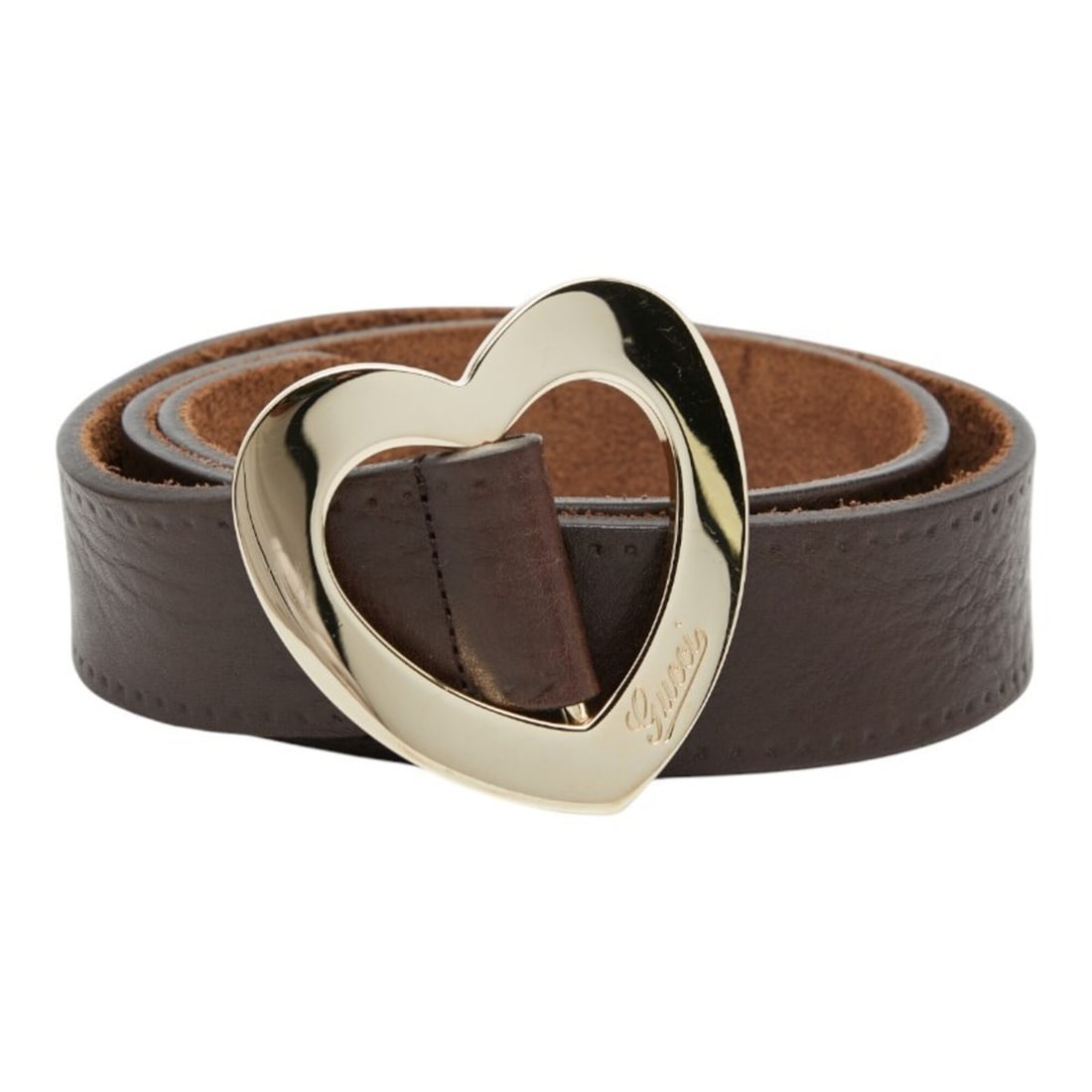 Gucci Heart Buckle Belt, Size: 80 32 211551, Brown Leather, Women's GUCCI: --- Catalog ---Category: SizeLength: 103cm / 40.55''Category: DesignType: Standard beltColor: BrownGender: WomenMaterial (Strap): Leather Category: GeneralMPN: 211551Brand: Gucci--- Item List ---Secti