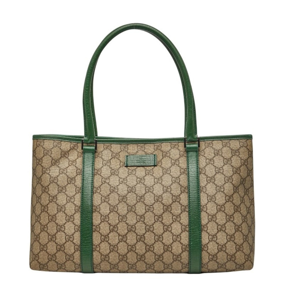 Gucci GG Supreme Handbag Tote Bag 114595 Beige Green Leather Women's GUCCI: --- Catalog ---Category: SizeSize (HxWxD): 23cm x 36.5cm x 14.5cm / 9.05'' x 14.37'' x 5.7''Category: DesignType: Handbag, Tote bagColor: Beige, GreenGender: WomenMaterial: PVC , Leather Category: Gen