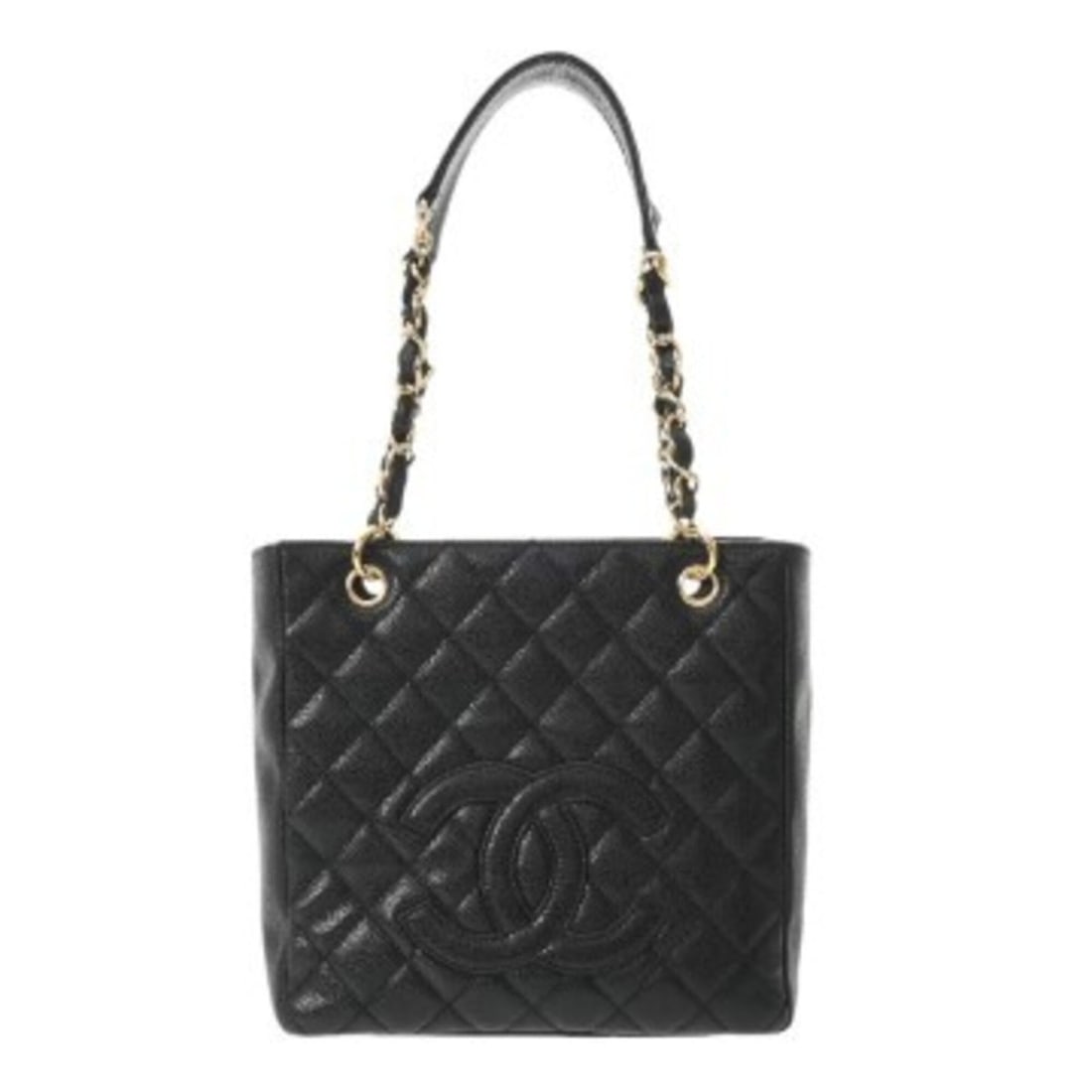 CHANEL Matelassé PST Petite Shopping Tote, Black, A50994, Women's Caviar Leather Tote Bag, Grade A,: --- Catalog ---Category: SizeSize (HxWxD): 23cm x 24cm x 8cm / 9.05'' x 9.44'' x 3.14''Category: DesignType: Tote bagColor: BlackGender: WomenMaterial: Grained Calfskin Category: GeneralMPN: A50994Bra