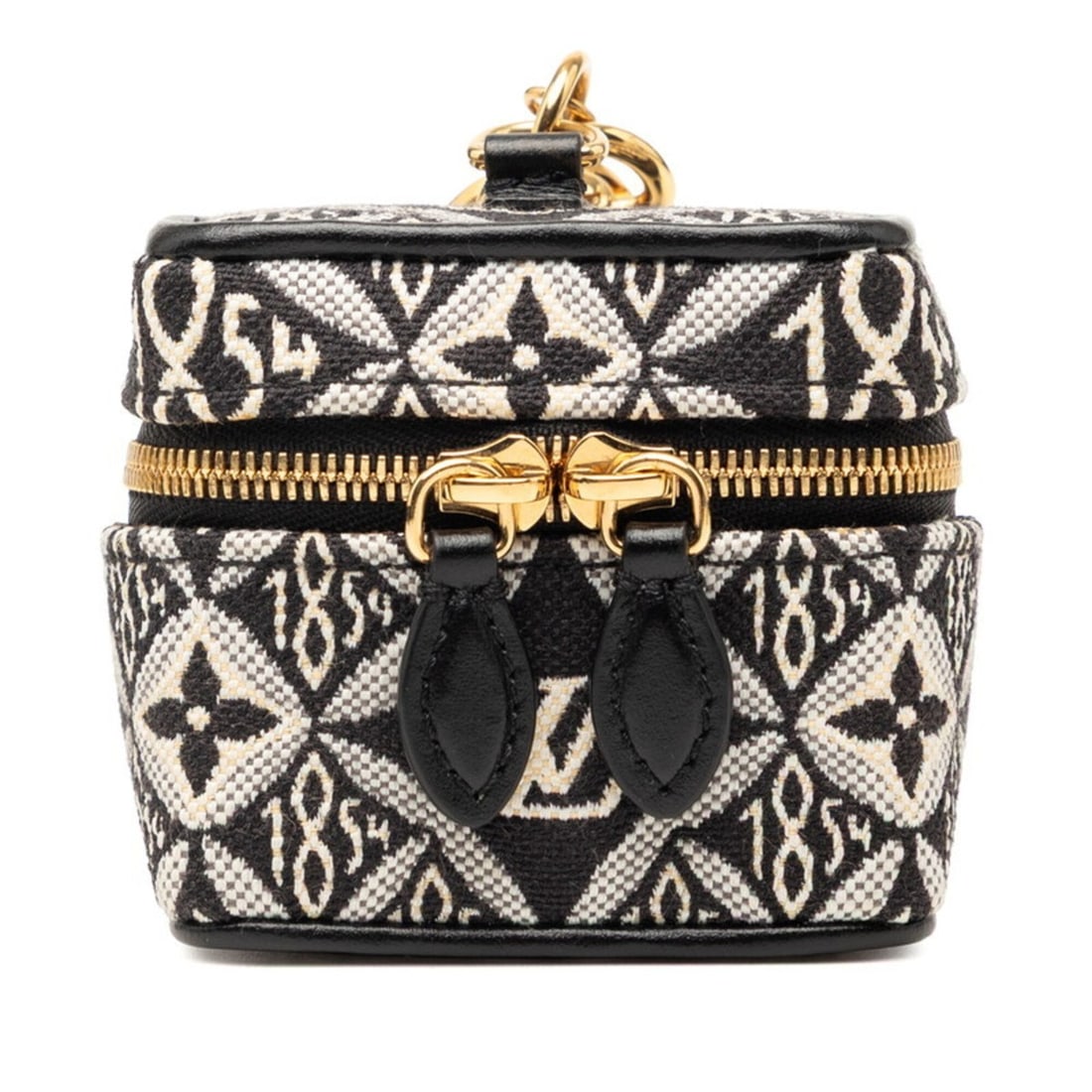 Louis Vuitton Monogram Jacquard Portefeuille Vanity Accessory Bag Charm Keychain M00351 Black: --- Catalog ---Category: SizeSize (HxWxD): 60.00mm x 65.00mm / 2.36'' x 2.56''Category: DesignType: Handbag charmColor: Black, Multi-colorGender: WomenMaterial: CanvasCategory: GeneralMPN: M00351Brand