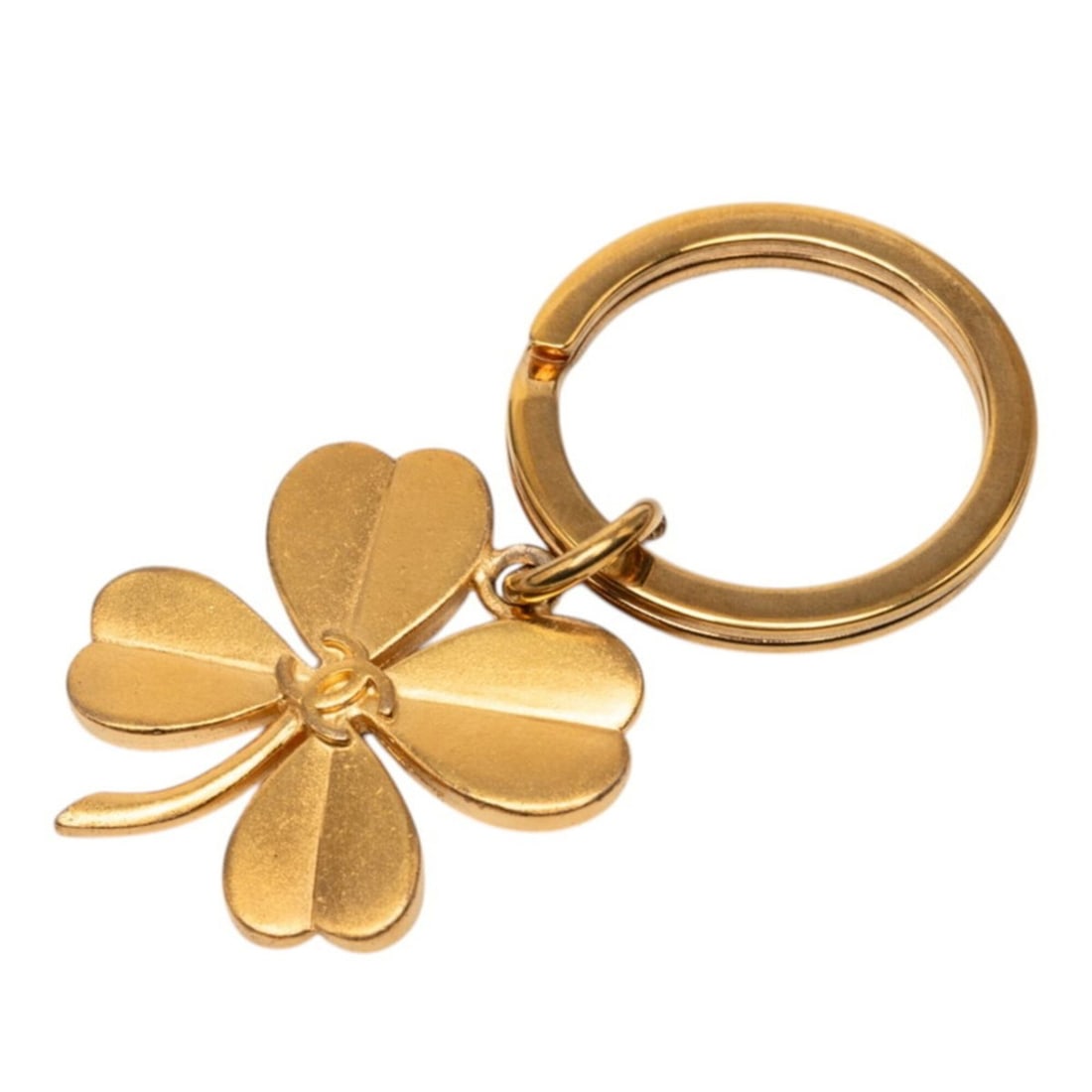 Chanel Coco Mark Vintage Four-Leaf Clover Keychain 95A Gold Plated Women's CHANEL: --- Catalog ---Category: SizeSize (HxWxD): 7cm x 3cm / 2.75'' x 1.18''Category: DesignType: KeyringColor: GoldGender: WomenCategory: GeneralBrand: Chanel--- Item List ---Section: ConditionRanking: Ran