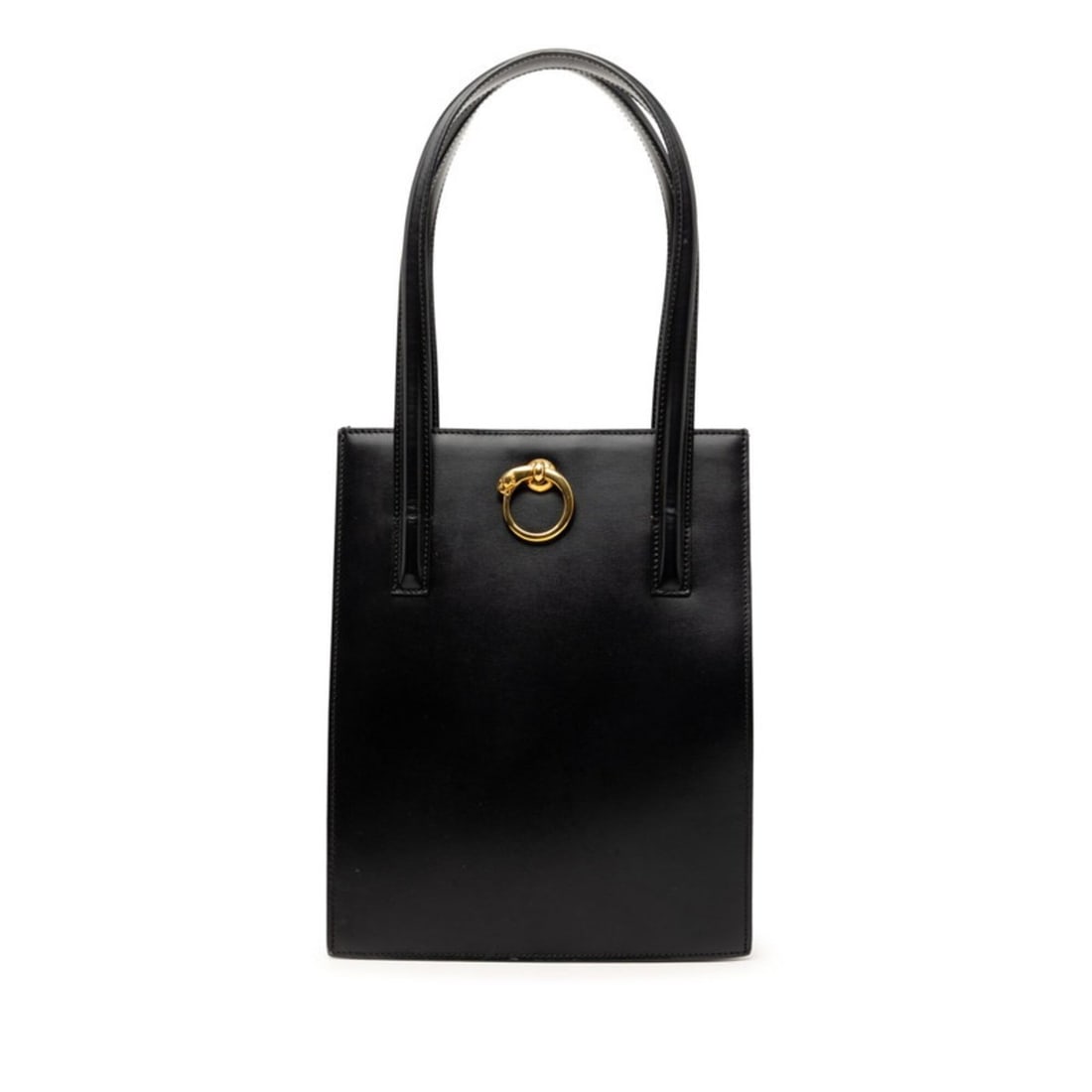 Cartier Panthère Tote Bag Shoulder Black Leather Women's CARTIER (1 of 14)