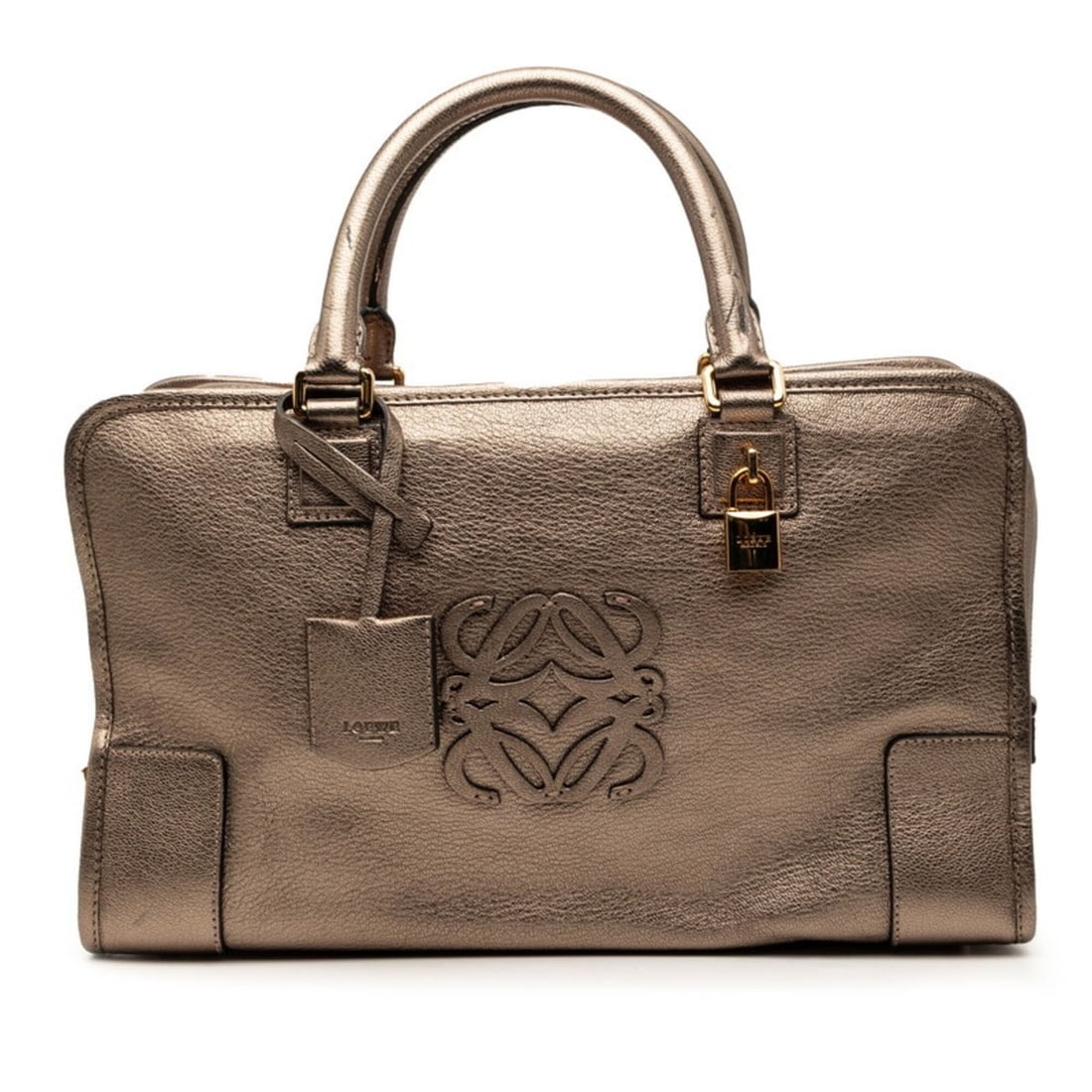 Loewe Anagram Amazona 36 Handbag, Gold Tone Leather, Women's LOEWE: --- Catalog ---Category: SizeSize (HxWxD): 23cm x 36cm x 14cm / 9.05'' x 14.17'' x 5.51''Category: DesignType: HandbagColor: GoldGender: WomenMaterial: Leather Category: GeneralBrand: Loewe--- Item Li