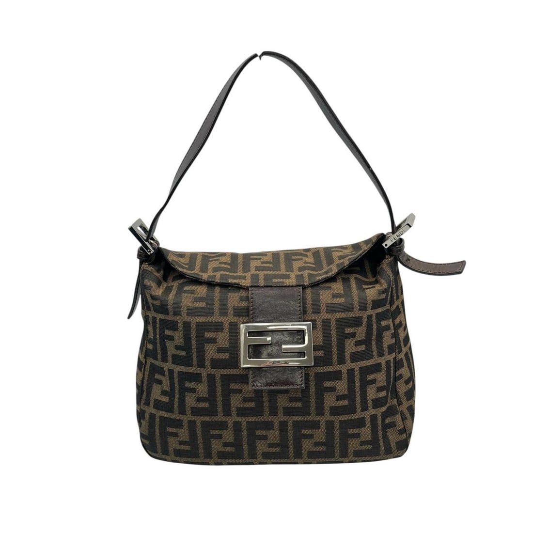 Fendi FENDI Zucca Canvas/Leather Handbag, Brown, Women's: --- Catalog ---Category: SizeSize (HxWxD): 20cm x 24cm x 13cm / 7.87'' x 9.44'' x 5.11''Category: DesignType: HandbagColor: BrownGender: WomenMaterial: Zucca Category: GeneralBrand: Fendi--- Item List