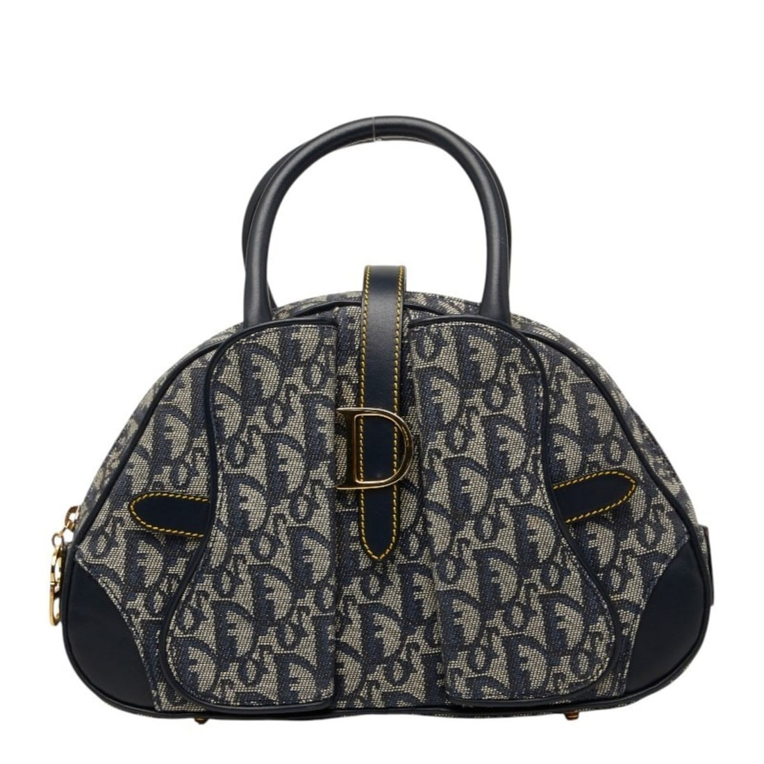 Christian Dior Dior Trotter handbag, navy canvas leather, women's.: --- Catalog ---Category: SizeSize (HxWxD): 17.5cm x 27.5cm x 8cm / 6.88'' x 10.82'' x 3.14''Category: DesignType: HandbagColor: NavyGender: WomenMaterial: Canvas , Leather Category: GeneralBrand: Chri