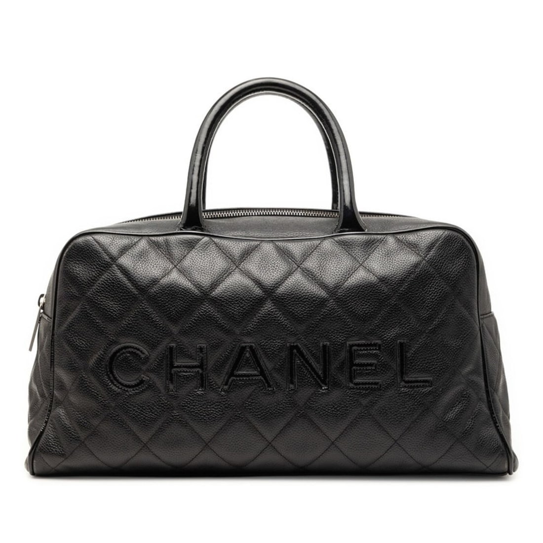 Chanel Matelassé Logo Handbag, Black Caviar Leather, Women's CHANEL (1 of 20)