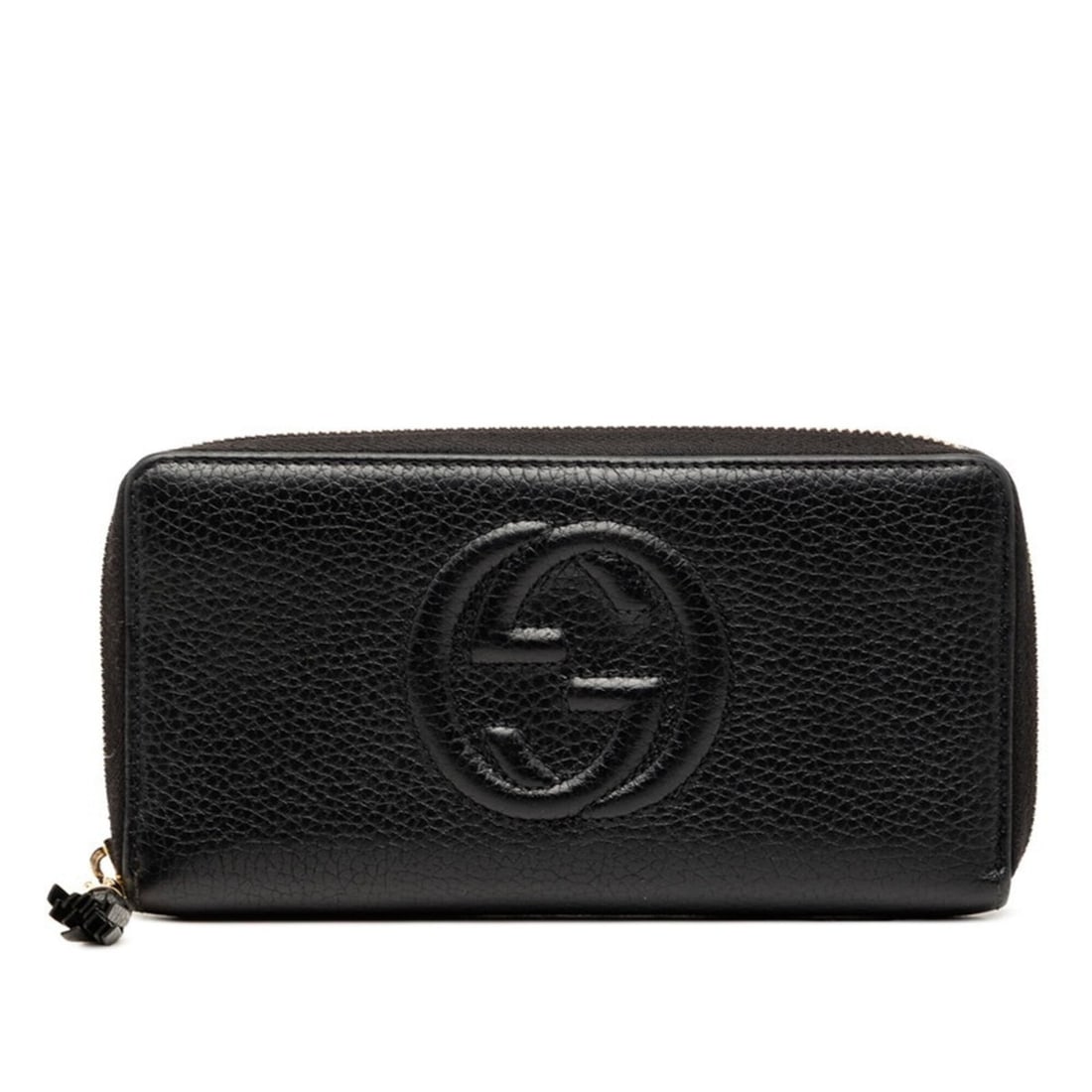 Gucci Soho Interlocking G Tassel Round Zip Long Wallet 598187 Black Leather Women's GUCCI: --- Catalog ---Category: SizeSize (HxWxD): 10cm x 19cm x 2cm / 3.93'' x 7.48'' x 0.78''Category: DesignType: Long wallet (bi-fold)Color: BlackGender: WomenMaterial: Leather Category: GeneralMPN: 59818