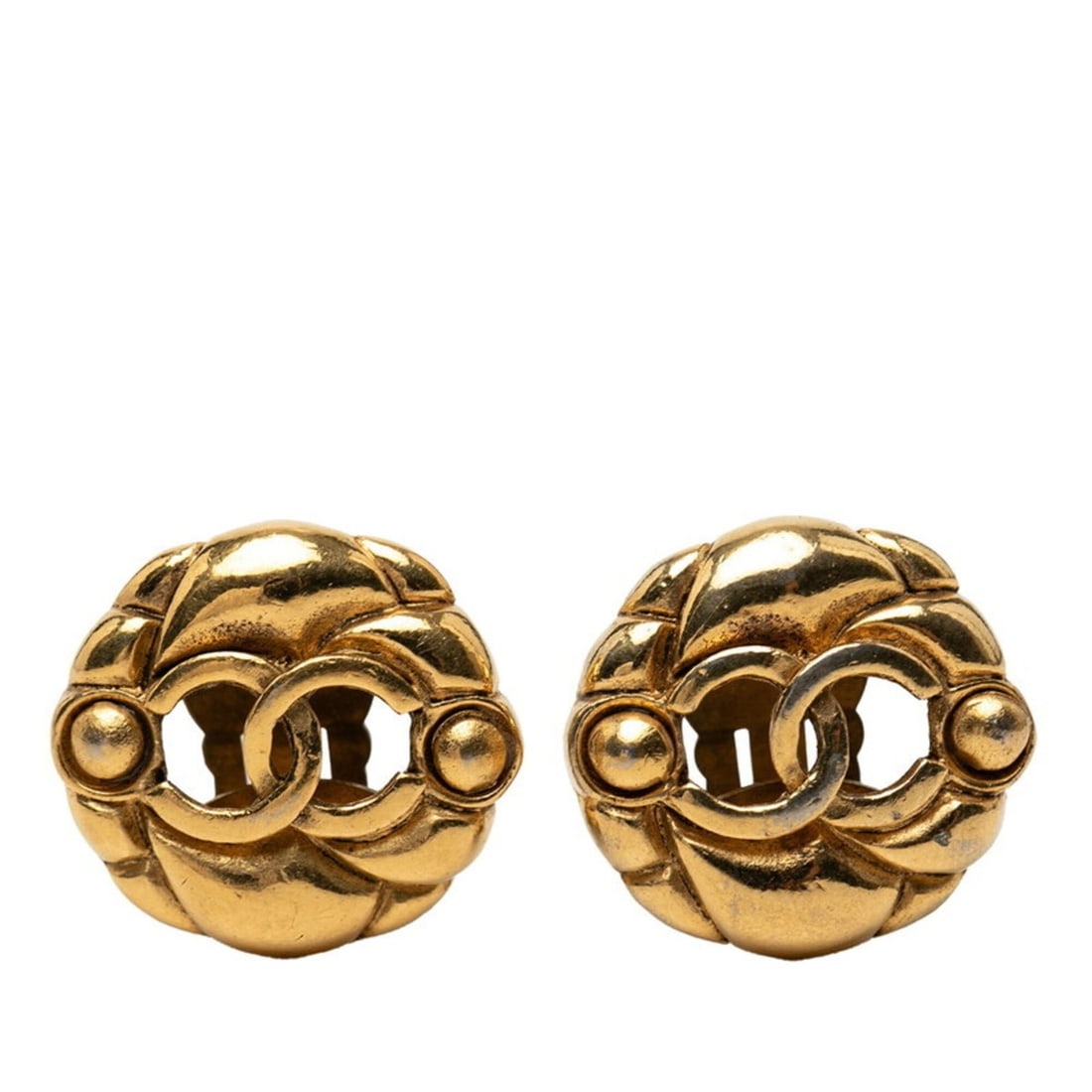 Chanel Coco Mark Round Earrings, 23 Stamp, Vintage Gold Plated, Women's CHANEL: --- Catalog ---Category: SizeSize (HxWxD): 22.30mm x 23.70mm / 0.88'' x 0.93''Category: DesignType: Clip earringsColor: GoldGender: WomenMaterial: Gold platingCategory: GeneralBrand: Chanel--- Item Li