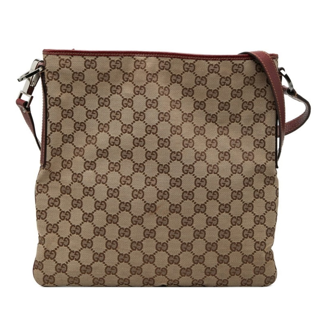 Gucci GG Canvas Crossbody Shoulder Bag 113013 Beige Wine Red Leather Women's GUCCI: --- Catalog ---Category: SizeSize (HxWxD): 28.5cm x 30cm x 1cm / 11.22'' x 11.81'' x 0.39''Category: DesignType: Shoulder bagColor: BeigeGender: WomenMaterial: Canvas , Leather Category: GeneralMPN: 1
