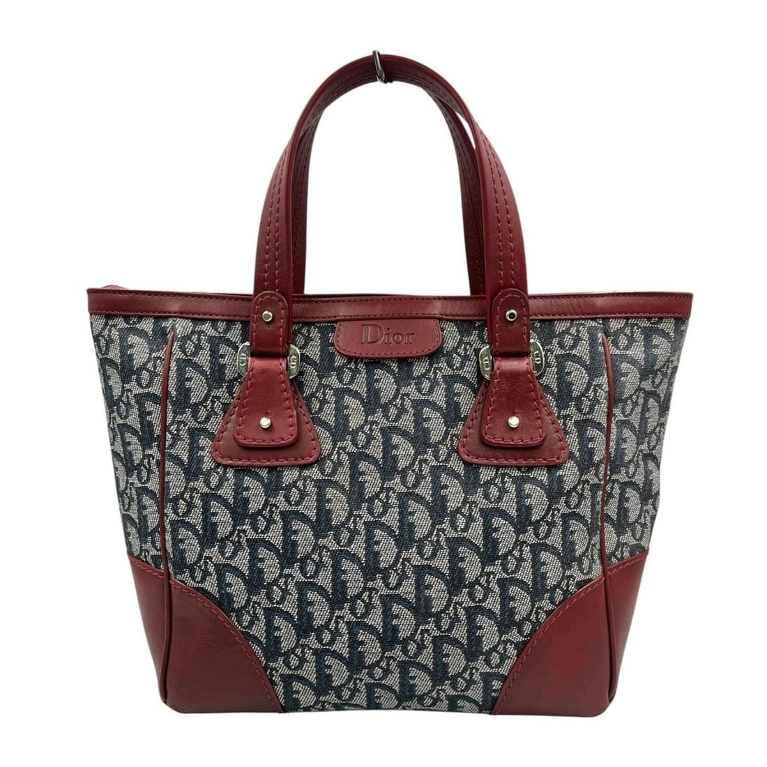 Christian Dior handbag, Trotter logo, 02-BO-0035, canvas/leather, women's.: --- Catalog ---Category: SizeSize (HxWxD): 24cm x 24cm x 9cm / 9.44'' x 9.44'' x 3.54''Category: DesignType: HandbagColor: Gray, Red colorGender: WomenMaterial: Trotter Category: GeneralMPN: 02-BO-003