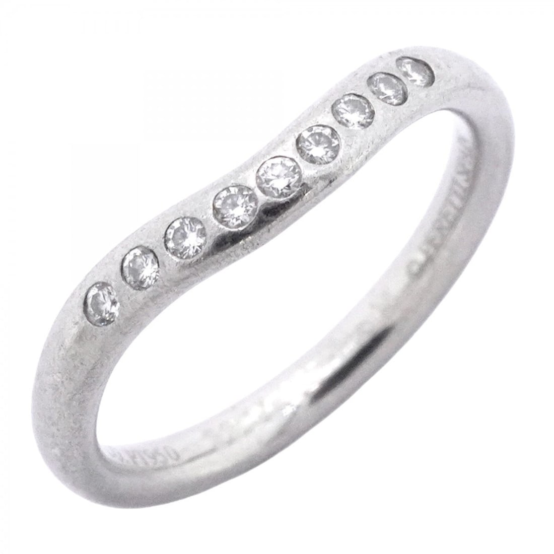 Tiffany & Co. Curved Band Ring, Pt950 Platinum, Diamond, Size 5, Women's: --- Catalog ---Category: SizeJP Size: 5US Size: 3.5Category: DesignType: Band ringStone: DiamondGender: WomenMaterial: Platinum 950Category: GeneralBrand: Tiffany--- Item List ---Section: ConditionRan