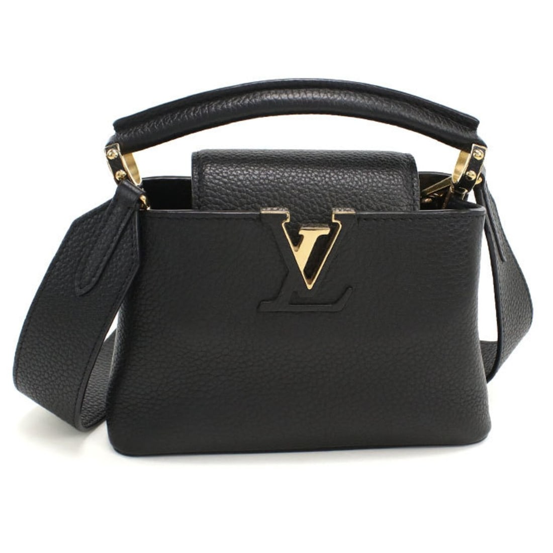 LOUIS VUITTON Louis Vuitton handbag M56669 Capucines MINI Taurillon leather, women's, black: --- Catalog ---Category: SizeSize (HxWxD): 13cm x 20cm x 7.5cm / 5.11'' x 7.87'' x 2.95''Category: DesignType: HandbagColor: BlackGender: WomenMaterial: Leather Hardware Color: GoldCategory: GeneralMP
