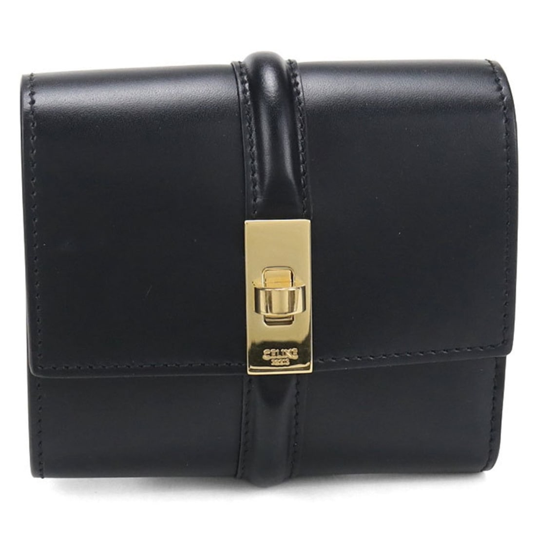 CELINE Celine Tri-fold Wallet Small Trifold 16 (Seize) Women's Black: --- Catalog ---Category: SizeSize (HxWxD): 9cm x 10.5cm x 3.5cm / 3.54'' x 4.13'' x 1.37''Category: DesignType: Wallet (tri-fold)Color: BlackGender: WomenMaterial: Leather Leather/Fur Type: CalfskinCa