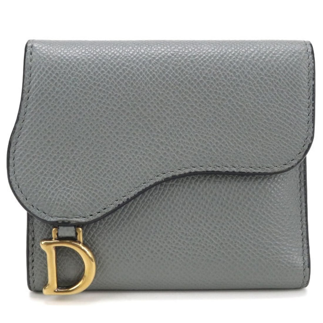 Christian Dior DIOR Lotus Wallet Tri-fold Wallet, Saddle, Women's, Gray: --- Catalog ---Category: SizeSize (HxWxD): 9cm x 10cm x 2.5cm / 3.54'' x 3.93'' x 0.98''Category: DesignType: Wallet (tri-fold)Color: GrayGender: WomenMaterial: Leather Leather/Fur Type: CalfskinCateg
