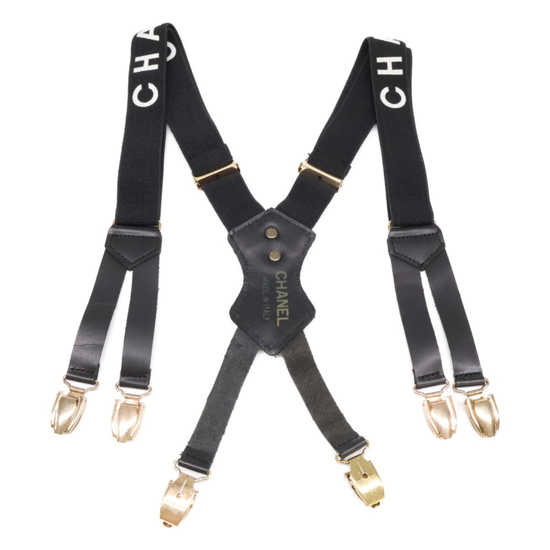 CHANEL Chanel Coco Mark Suspender Belt Black x Gold Women's (1 of 10)