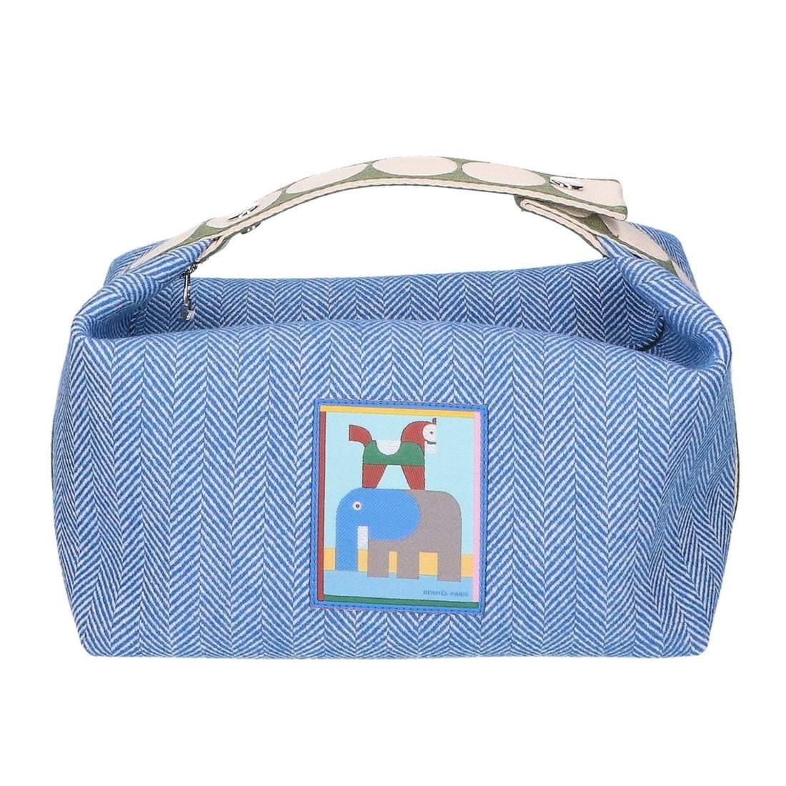 HERMES 26SS H104363M 02 Toile Chevron Pouch Bride à Block Animaux Handbag Blue Gitanes Women's: --- Catalog ---Category: SizeSize (HxWxD): 16cm x 25cm x 15cm / 6.29'' x 9.84'' x 5.9''Category: DesignType: Handbag, PouchColor: BlueGender: WomenMaterial: Wool Category: GeneralBrand: Hermes--- Item