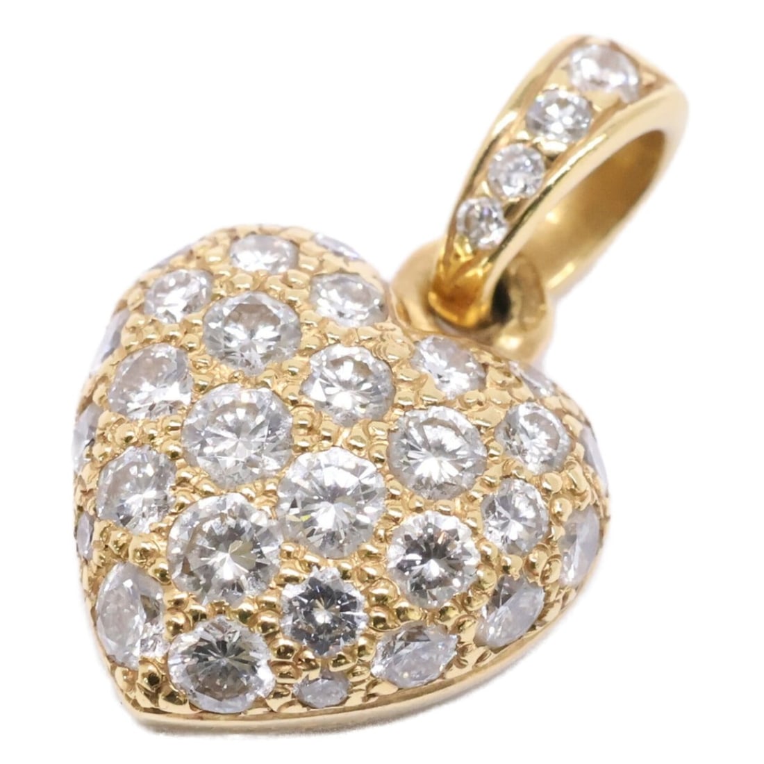 Cartier 750YG Pave Diamond Heart Charm Pendant Top, Yellow Gold, Women's: --- Catalog ---Category: SizePendant Size: 17mm x 10mm / 0.66'' x 0.39''Category: DesignColor: Yellow goldGender: WomenMaterial: Yellow gold (18K)Necklace Type: PendantCategory: GeneralBrand: Cartier-