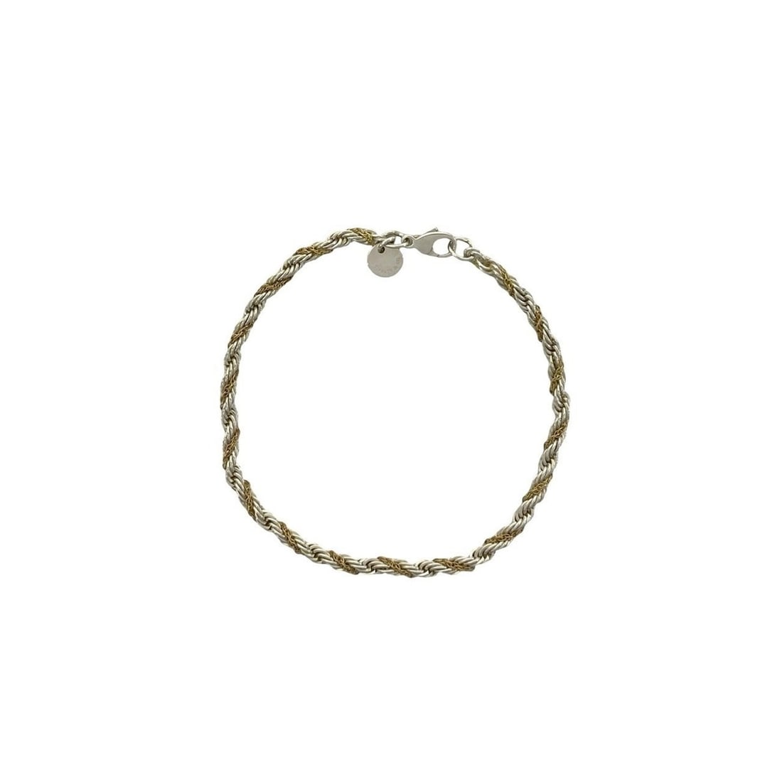 TIFFANY&Co. Tiffany Twist Rope Sterling Silver 925 18K Yellow Gold Bracelet -0501: --- Catalog ---Category: SizeLength: 17.5cm / 6.88''Category: DesignType: Charm braceletColor: Gold, SilverGender: WomenMaterial: Silver 925, Yellow gold (18K)Category: GeneralBrand: Tiffany--- Item L
