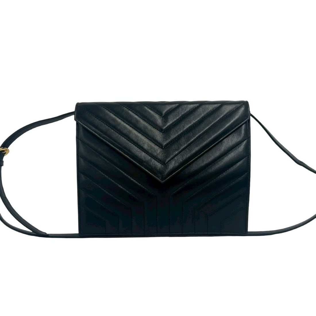 YVES SAINT LAURENT Vintage Stitch Leather Shoulder Bag/Pouch, Black, 27179: --- Catalog ---Category: SizeSize (HxWxD): 20cm x 25cm x 6cm / 7.87'' x 9.84'' x 2.36''Category: DesignType: Pochette, Shoulder bagColor: BlackGender: WomenMaterial: Leather Category: GeneralBrand: Yv