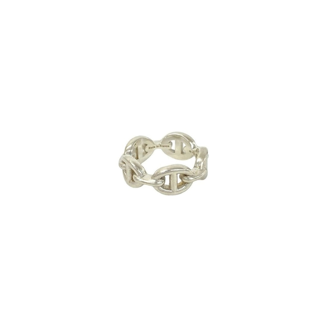 HERMES Chaine d'Ancre Enchainée PM Sterling Silver 925 Ring, Jewelry, Silver, Item No. 17672: --- Catalog ---Category: SizeJP Size: 8US Size: 4.5Category: DesignType: Band ringColor: SilverGender: WomenMaterial: Silver 925Category: GeneralBrand: Hermes--- Item List ---Section: ConditionRanking