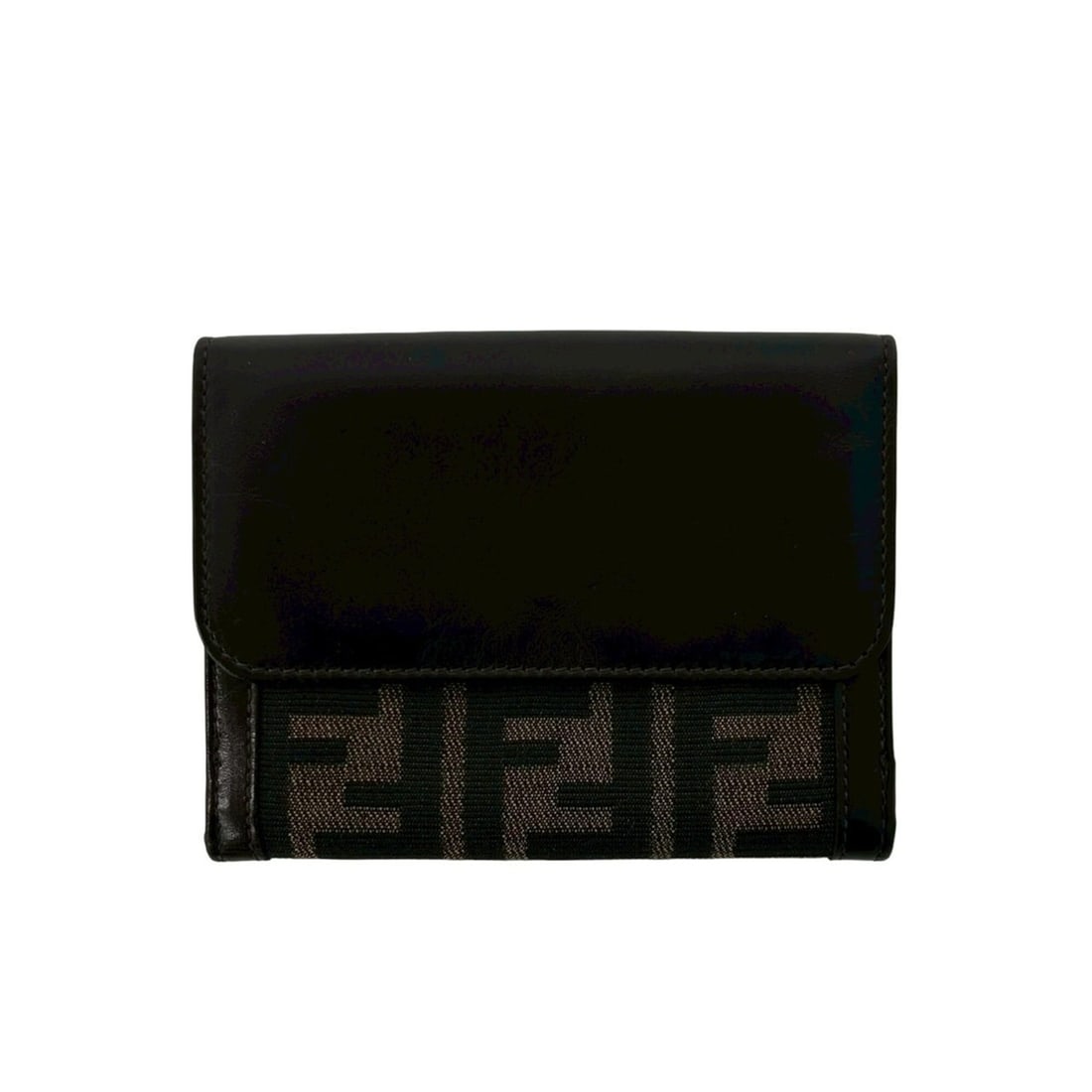 FENDI Vintage Zucca FF Pattern Canvas Leather Bi-fold Wallet, Billfold, Coin Purse, Brown, 36461: --- Catalog ---Category: SizeSize (HxWxD): 10cm x 13cm x 1.5cm / 3.93'' x 5.11'' x 0.59''Category: DesignType: Wallet (bi-fold)Color: Black, BrownGender: WomenMaterial: Canvas , Leather Category: Gene