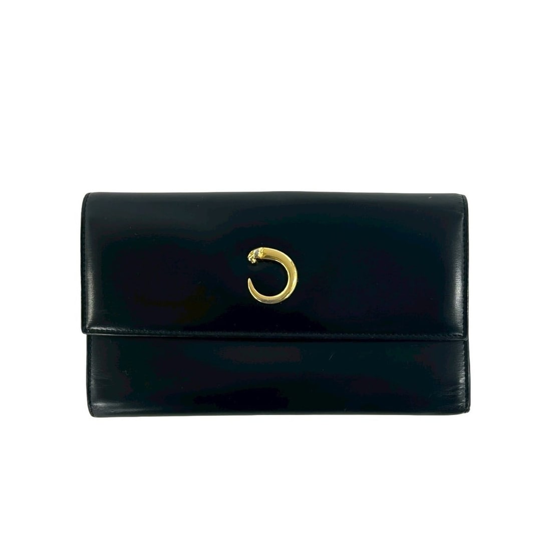 CARTIER Panthère Tri-fold Wallet, Calf Leather, Black, 32087 (1 of 10)