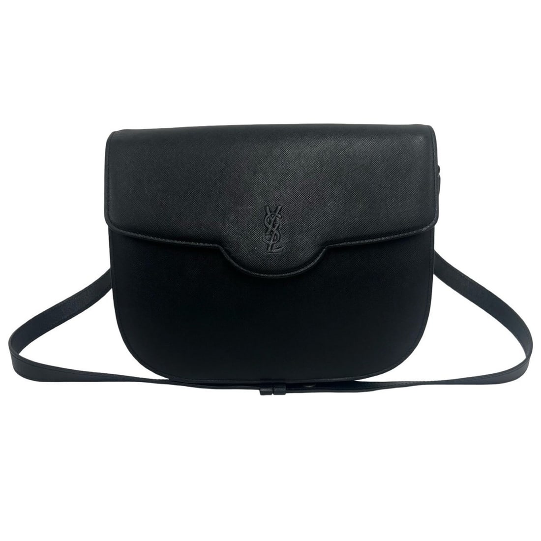 YVES SAINT LAURENT Vintage YSL Logo Leather Shoulder Bag/Pouch, Black, 64052 (1 of 19)