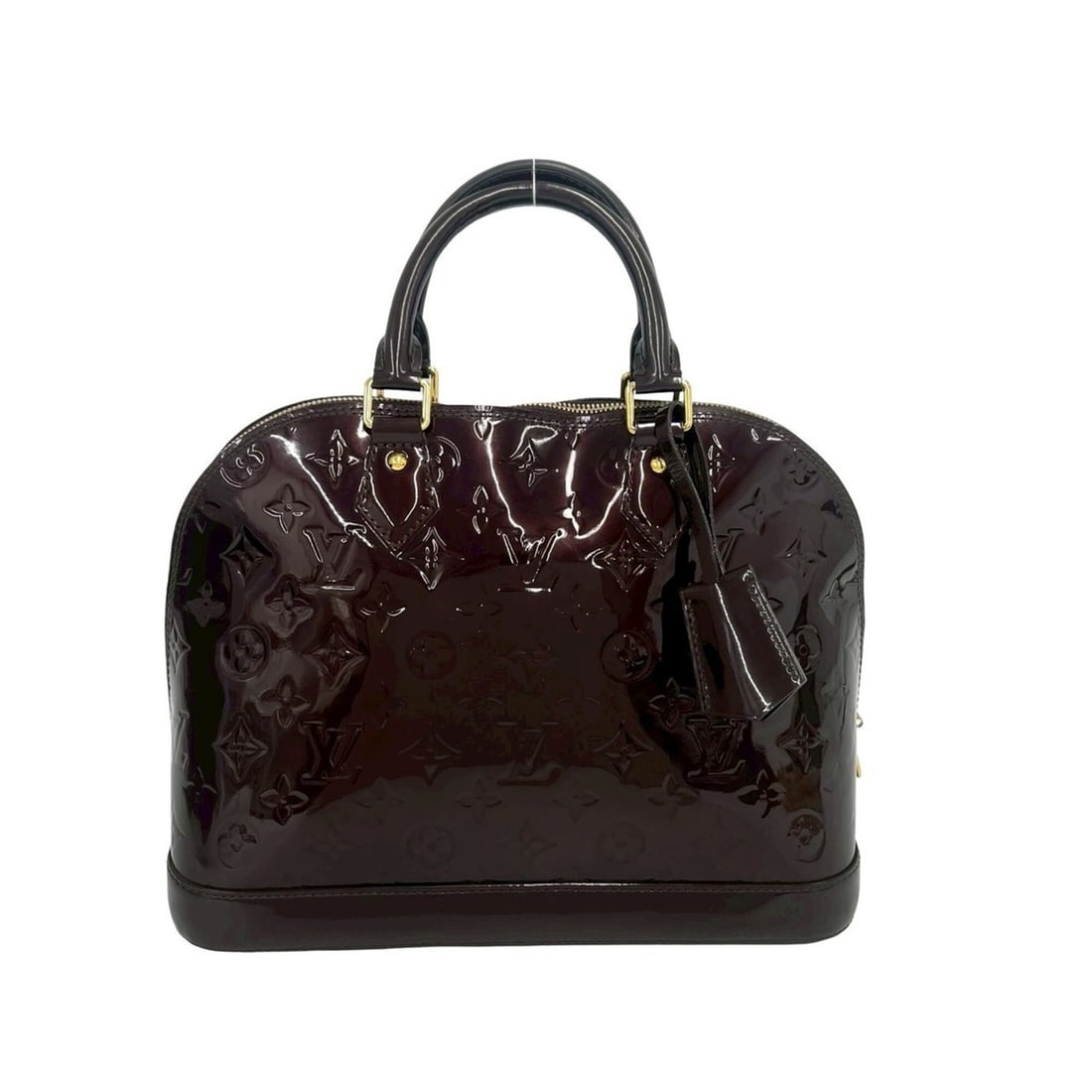 LOUIS VUITTON Alma PM Monogram Vernis Patent Leather Enamel Handbag Amarante 87123: --- Catalog ---Category: SizeSize (HxWxD): 23.5cm x 31cm x 15cm / 9.25'' x 12.2'' x 5.9''Category: DesignType: HandbagColor: BrownGender: WomenMaterial: Patent leather Category: GeneralBrand: Louis Vu