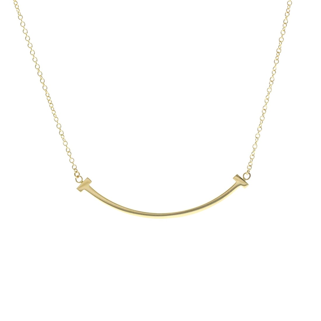 Tiffany Tiffany T Smile Necklace Small Yellow Gold (18K) No Stone Men,Women Fashion Pendant Necklace: --- Catalog ---Category: SizeWeight: 2.8g / 0.09oz.Neck Circumference: 40.5 cm - 45.5 cm / 15.94'' - 17.91''Category: DesignColor: GoldMetal: GoldStone: No StoneStyle: FashionGender: Men,WomenMaterial