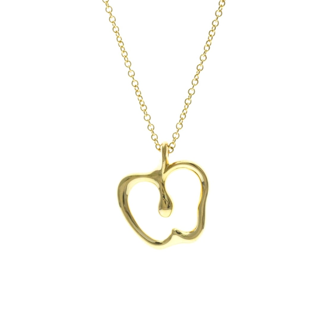 Tiffany Apple Yellow Gold (18K) No Stone Men,Women Fashion Pendant Necklace (Gold): --- Catalog ---Category: SizeWeight: 4.5g / 0.15oz.Pendant Size: 17.5mm x 16mm / 0.68'' x 0.62''Neck Circumference: 40 cm / 15.74''Category: DesignColor: GoldMetal: GoldStone: No StoneStyle: FashionGe