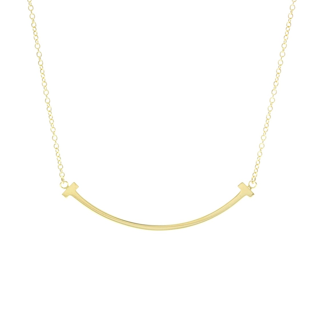 Tiffany Tiffany T Smile Small Size Necklace Yellow Gold (18K) No Stone Women,Men Fashion Pendant: --- Catalog ---Category: SizeWeight: 2.8g / 0.09oz.Neck Circumference: 40 cm - 45 cm / 15.74'' - 17.71''Category: DesignColor: GoldMetal: GoldStone: No StoneStyle: FashionGender: Women,MenMaterial: