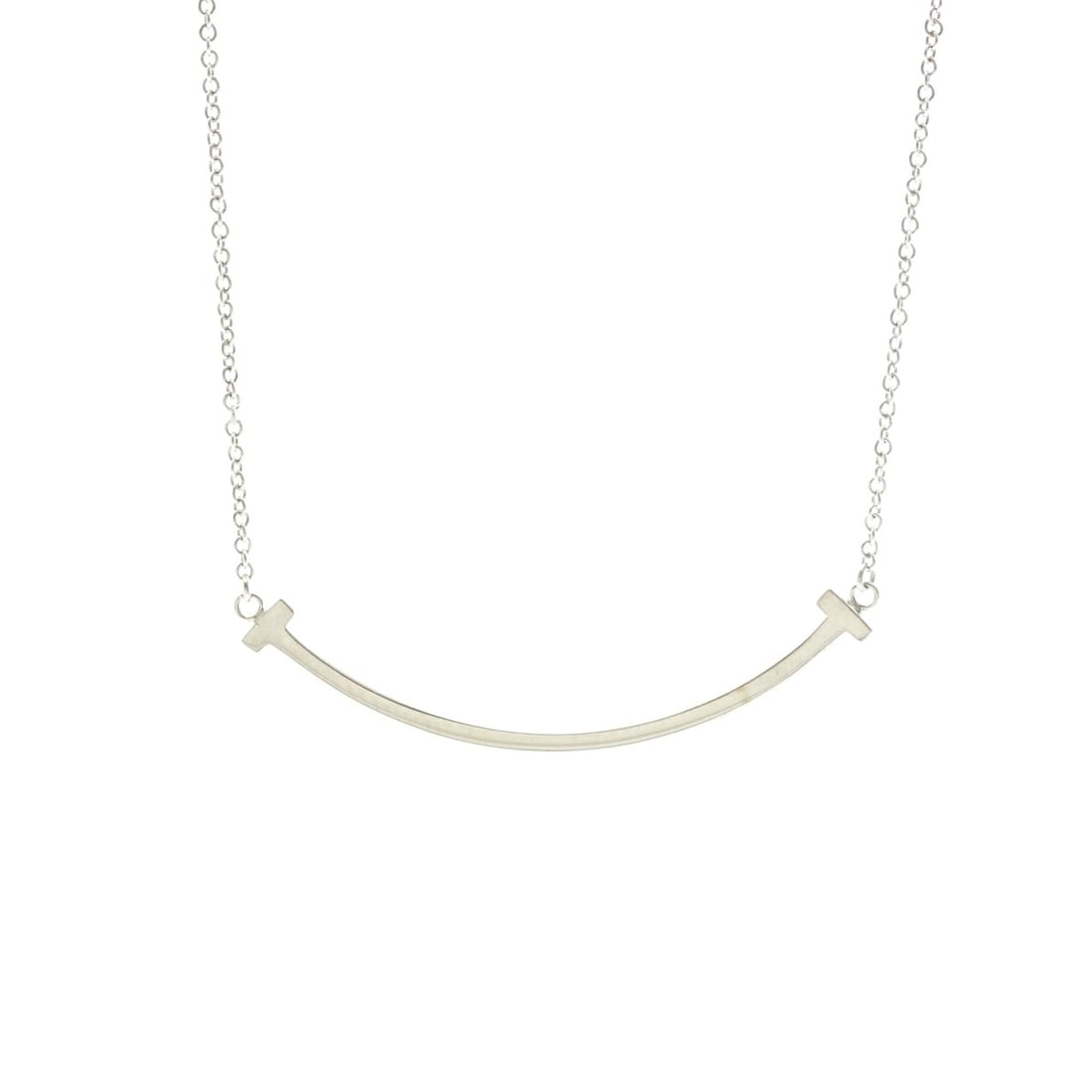 Tiffany Tiffany T Smile Small Size Necklace White Gold (18K) No Stone Men,Women Fashion Pendant: --- Catalog ---Category: SizeWeight: 3g / 0.1oz.Neck Circumference: 40 cm - 45 cm / 15.74'' - 17.71''Category: DesignColor: SilverMetal: GoldStone: No StoneStyle: FashionGender: Men,WomenMaterial:
