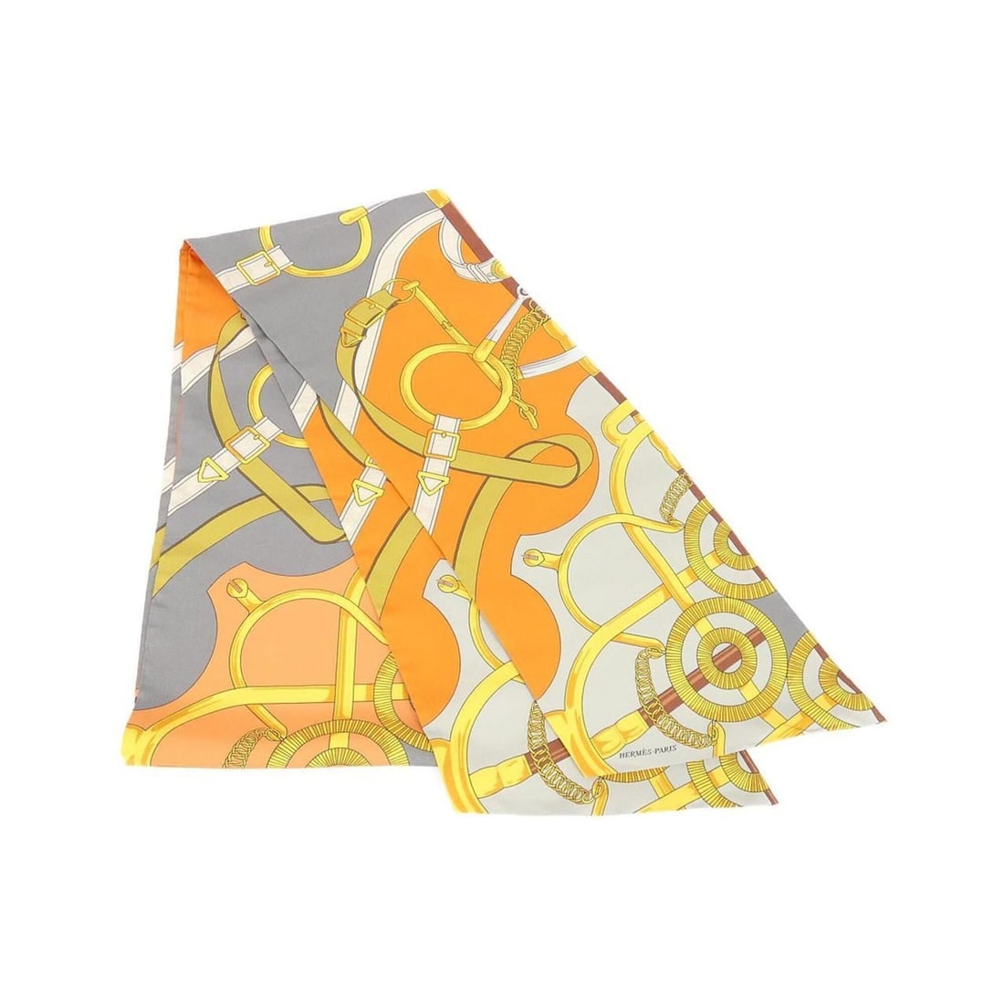 Hermes Maxi Twilly Scarf Muffler: --- Catalog ---Category: SizeSize (LxW): 20cm x 2.2m / 7.87'' x 86.61''Category: DesignType: ScarfColor: OrangeGender: Women,MenMaterial: Silk Category: GeneralBrand: Hermes--- Item List ---Section: C