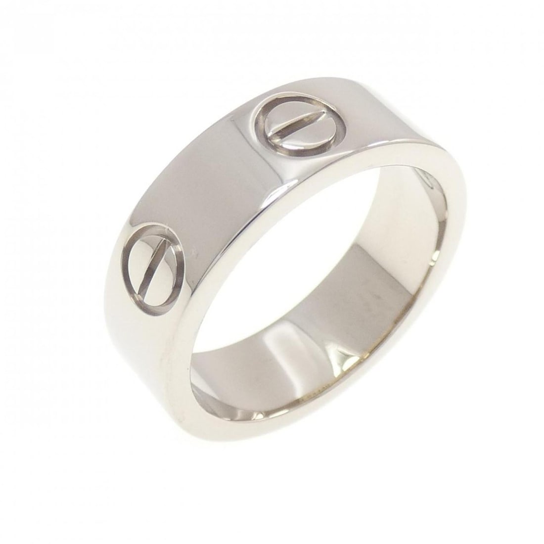 Cartier Love Ring: --- Catalog ---Category: SizeUS Size: 5Brand Size: 49Category: DesignType: Band ringMaterial: White gold (18K)Category: GeneralBrand: Cartier--- Item List ---Section: ConditionRanking: Rank A Used - A