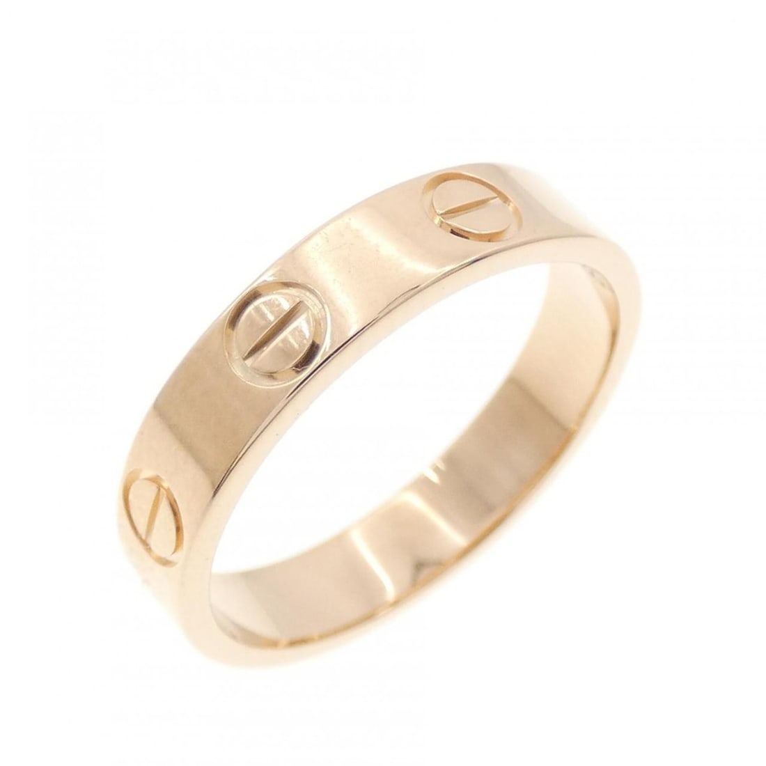 Cartier Mini Love Ring: --- Catalog ---Category: SizeUS Size: 4.5Brand Size: 48Category: DesignType: Band ringGender: WomenMaterial: Pink gold (18K)Category: GeneralBrand: Cartier--- Item List ---Section: ConditionRanking: R