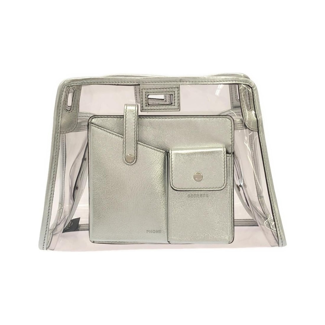 Fendi Small Peekaboo Defender 7AR717 AAJ0 Handbag: --- Catalog ---Category: SizeSize (HxWxD): 19cm x 27cm x 12cm / 7.48'' x 10.62'' x 4.72''Category: DesignType: HandbagColor: SilverGender: Men,WomenMaterial: PVC , Leather Hardware Color: